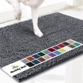 thumbnail image 1 of Muddy Mat® | Super Absorbent Door Mat Indoor, Microfiber Quick Dry Chenille Entryway Rug, Non-Slip Front Door Mat, Indoor Mats for Entryway, Machine Washable Pet Rug, Grey 24"x72", 1 of 6