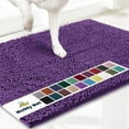 thumbnail image 1 of Muddy Mat® | Super Absorbent Door Mat Indoor, Microfiber Quick Dry Chenille Entryway Rug, Non-Slip Front Door Mat, Indoor Mats for Entryway, Machine Washable Pet Rug, Purple 24"x60", 1 of 6