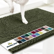 Muddy Mat  | Super Water Absorbent Door Mat Indoor, Microfiber Quick Dry Chenille Entryway Rug, Slip Resistant Front Door Mat, Indoor Mats for Entryway, Machine Washable Pet Rug, Army Green 48x72