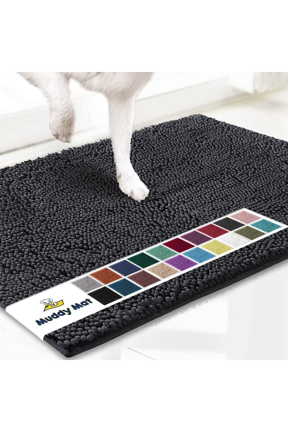 ® | Super Absorbent Door Mat Indoor, Microfiber Quick Dry Chenille Entryway Rug, Non-Slip Front Door Mat, Indoor Mats for Entryway, Machine Washable Pet Rug, Charcoal 48"x60"