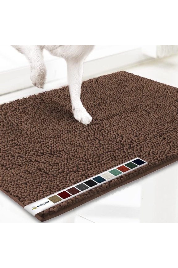 ® | Super Absorbent Door Mat Indoor, Microfiber Quick Dry Chenille Entryway Rug, Non-Slip Front Door Mat, Indoor Mats for Entryway, Machine Washable Pet Rug, Brown 28"x18"