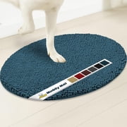 Muddy Mat  Shown on TV Super Absorbent Microfiber Dog Door Mat for Muddy Paws, Non-Slip Washable Pet Rug, Quick Dry Chenille Entryway Carpet, Machine Washable Mat, Atlantic Blue Oval 6ft x 9ft