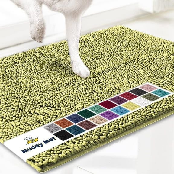Muddy Mat® | Super Absorbent Door Mat Indoor, Microfiber Quick Dry Chenille Entryway Rug, Non-Slip Front Door Mat, Indoor Mats for Entryway, Machine Washable Pet Rug, Yellow 24"x36"