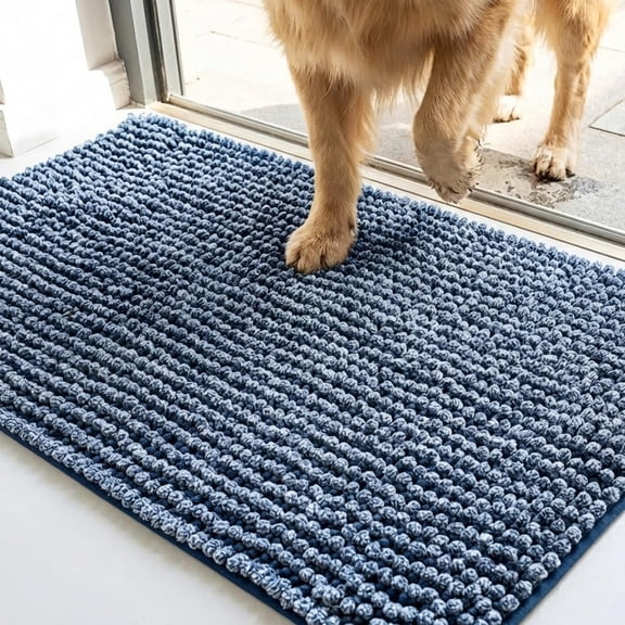 Muddy Mat®|TrapMax Dog Door Mat for Muddy Paws, 1550 GSM Chenille Dirt Trapper, Super Absorbent Non-Slip Washable Entryway Rug, Quick Dry Mud Mat for Dogs, Entryway Carpet Indoor, Navy Blue 18"x28"