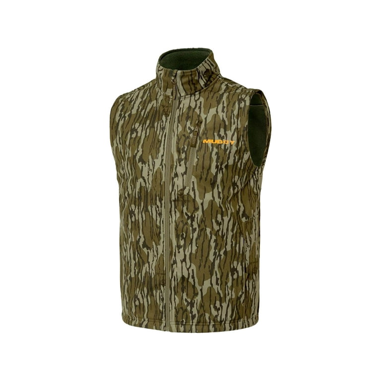 Muddy Outdoors Men's TRX Softshell Vest Mossy Oak Bottomland 3XL