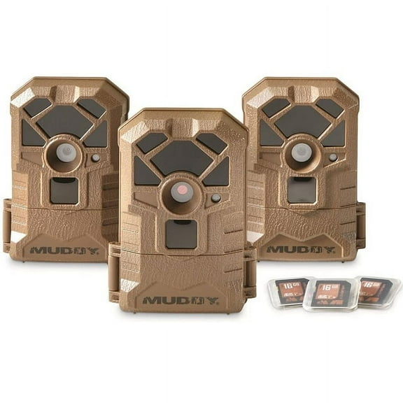 Muddy Outdoors Pro Cam 12MP Trail Cameras, 3 Pack