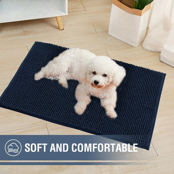Muddy Paws Doormat: Non-Slip, Washable, Quick-Drying Chenille Mat for Dogs. Absorbs Moisture & Dirt, Perfect for Indoor Entryways
