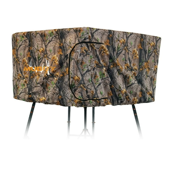 Muddy Quad Blind Kit Hunting Gear, Fabric Deer Blind and Duck Blind, Hunting Accessory with 360 Coverage & Zipper Entrance, Epic Camo
