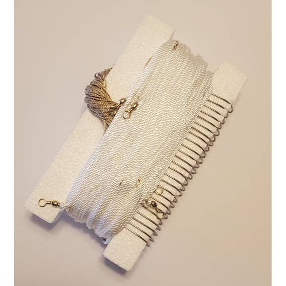 Muddy River Trotlines; Ultimate Catfishing Gear: Trotline includes Mainline Pre-rigged with Swivels, Leader Lines and Hooks. MRTB150, white