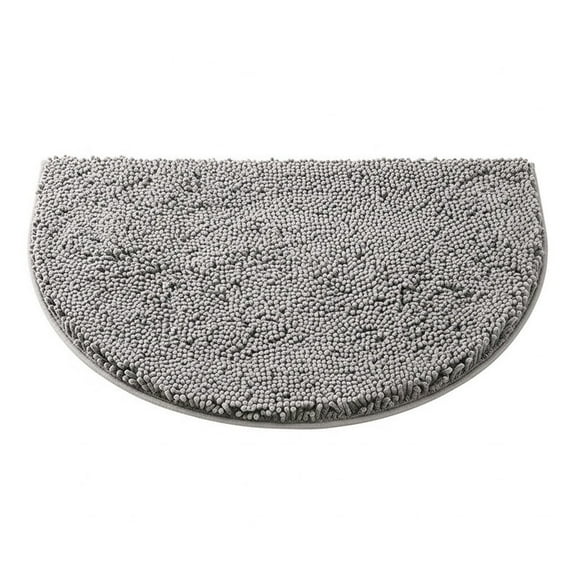Muddy Rug,Indoor Outdoor Mat, Super Absorbent Microfiber Half Circle Dog Door Mat for Mucky Paws - Non-Slip Washable Pet Rug, Quick Dry Chenille Entryway Carpet, Silver Gray 16x24 Inch, Seen on TV