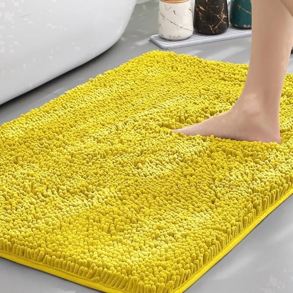 Gdledy Jankles for Mucky Paws Super Absorbent Microfiber Dog Door Mat, Quick Dry Non-Slip Washable Chenille Rug Entryway Carpet,16"x24",Bright Yellow