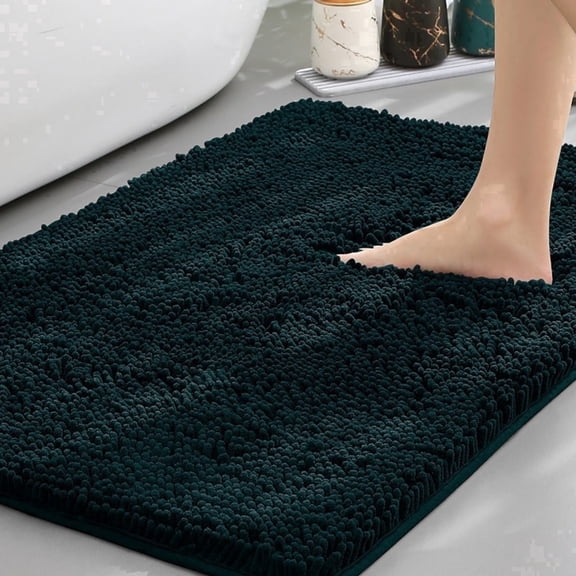 Gdledy Jankles for Mucky Paws Super Absorbent Microfiber Dog Door Mat, Quick Dry Non-Slip Washable Chenille Rug Entryway Carpet,16"x24",Deep Green
