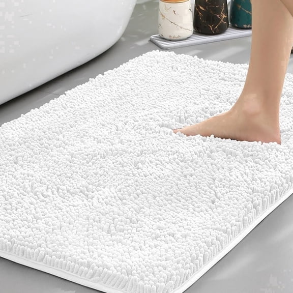 Gdledy Jankles for Mucky Paws Super Absorbent Microfiber Dog Door Mat, Quick Dry Non-Slip Washable Chenille Rug Entryway Carpet,20"x32",White