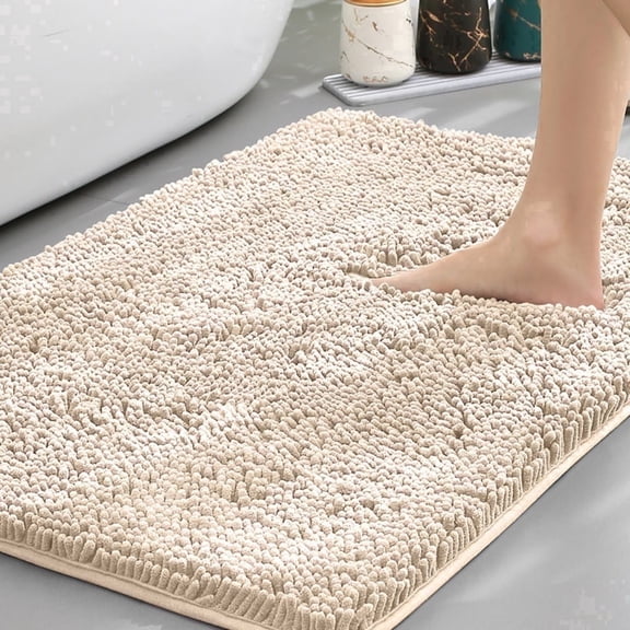 Gdledy Jankles for Mucky Paws Super Absorbent Microfiber Dog Door Mat, Quick Dry Non-Slip Washable Chenille Rug Entryway Carpet,16"x24",Cream