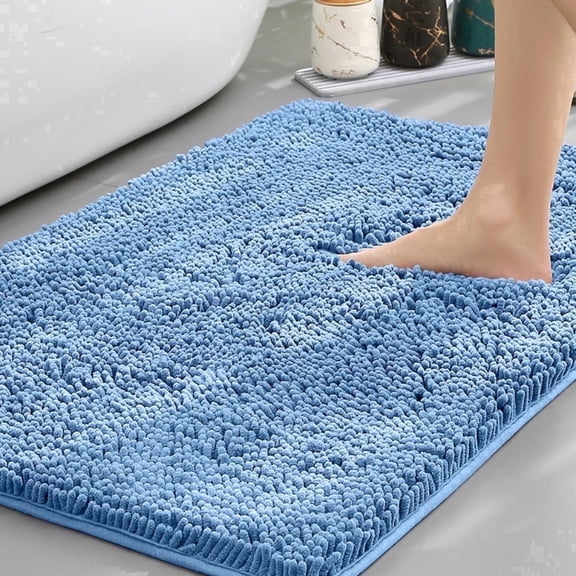 Gdledy Jankles for Mucky Paws Super Absorbent Microfiber Dog Door Mat, Quick Dry Non-Slip Washable Chenille Rug Entryway Carpet,20"x32",Sky Blue