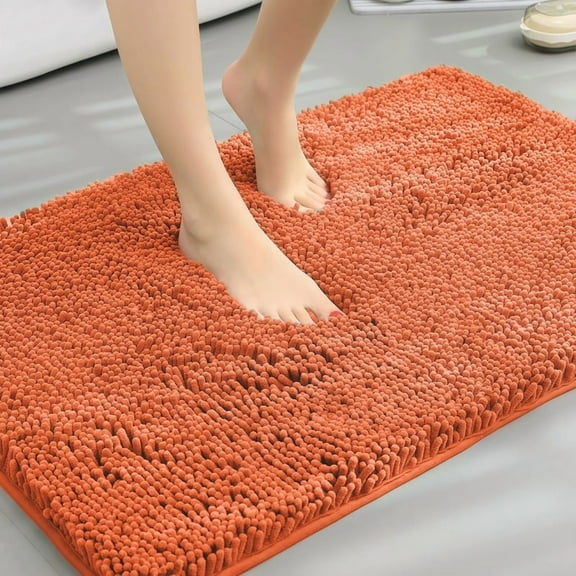 Mucky Rug, Seen on TV – Super Absorbent Microfiber Dog Door Mat for Mucky Paws, Non-Slip Washable Pet Rug, Quick Dry Chenille Entryway Carpet, Machine Washable Indoor Mat, Orange 35"x24"