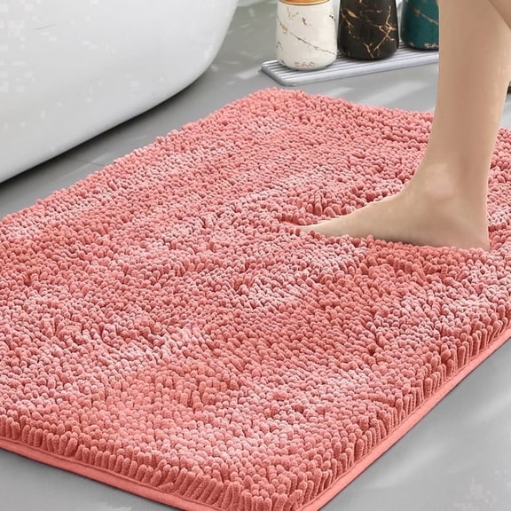 Gdledy Jankles for Mucky Paws Super Absorbent Microfiber Dog Door Mat, Quick Dry Non-Slip Washable Chenille Rug Entryway Carpet,20"x32",Light Pink