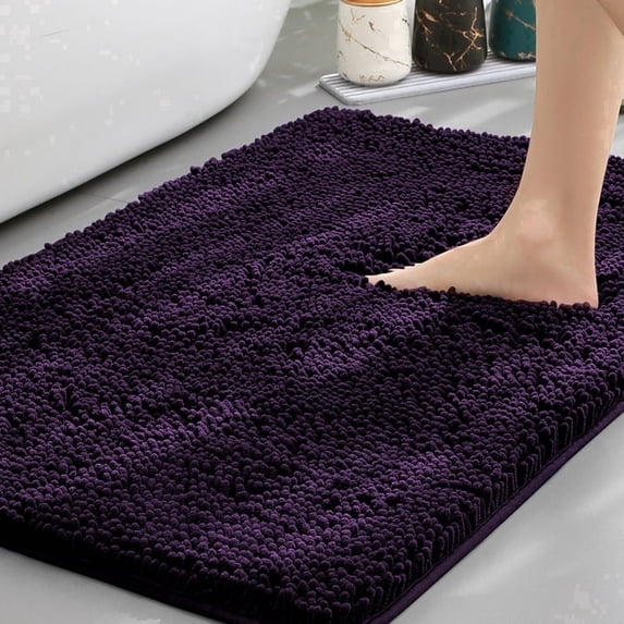 Gdledy Jankles for Mucky Paws Super Absorbent Microfiber Dog Door Mat, Quick Dry Non-Slip Washable Chenille Rug Entryway Carpet,16"x24",Dark Purple