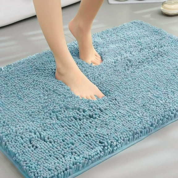 Muddy Rug, Seen on TV – Super Absorbent Microfiber Dog Door Mat for Mucky Paws, Non-Slip Washable Pet Rug, Quick Dry Chenille Entryway Carpet, Machine Washable Indoor Mat, Sky Blue 19"x30"