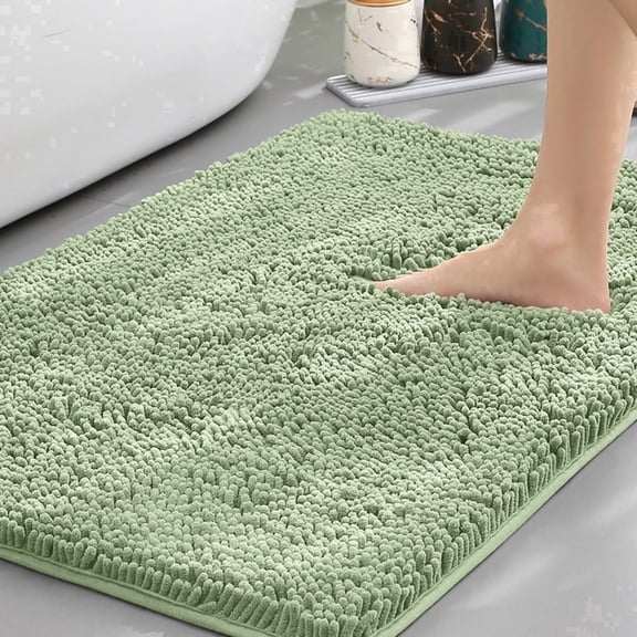 Gdledy Jankles for Mucky Paws Super Absorbent Microfiber Dog Door Mat, Quick Dry Non-Slip Washable Chenille Rug Entryway Carpet,16"x24",Light Green