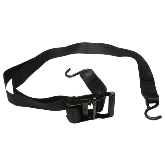 Muddy Heavy-Duty 6ft Ratchet Strap, includes 2-Vinyl-Coated Steel Hooks, Black TA020