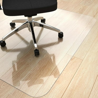 Mudeela Office Chair Mat for Hardwood Floor, 45"×53" Clear Office Computer&Desk Chair Mat, PVC Heavy Duty Floor Protector Mats for Rolling Chairs, Can't be Used on Carpet