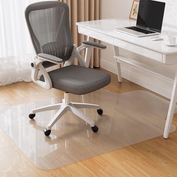 Mudeela Office Mat for Hard Floor, 36"×48" Office Computer Desk Chair Mat, Transparent PVC, Transparent