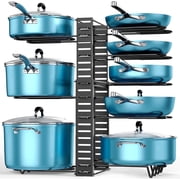 PANTASIA Pots and Pans Organizer, 8-Tier Adjustable Pot Rack for Cabinet, Black