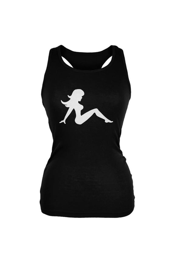 Mudflap Girl Silhouette Black Juniors Soft Tank Top - Small
