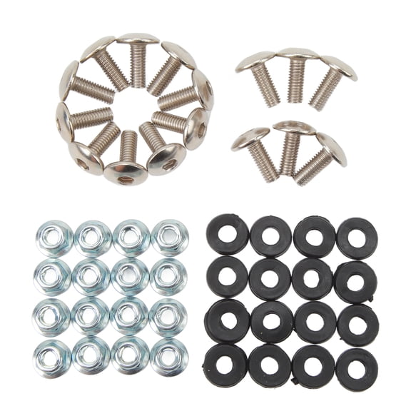 Mudguard Bolt Washer Nut Screw Kit, Loose Proof Practical M6 Washer Nut Screw Kit Easy To Install For ATV Quad 4