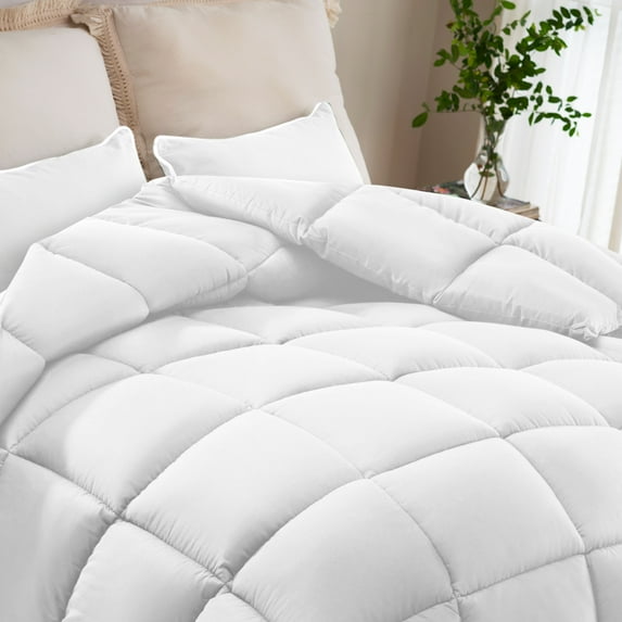 Mudie Comforter California King Duvet Insert Reversible Washable Versatile All Season Ultra Soft Cozy Bedding Set Ideal for Home Bedroom Hotel Use,White