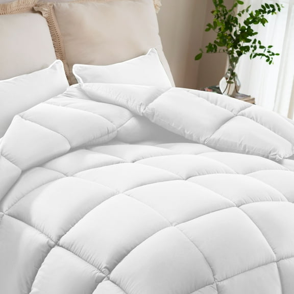 Mudie Comforter King Duvet Insert Reversible Washable Versatile All Season Ultra Soft Cozy Bedding Set Ideal for Home Bedroom Hotel Use,White