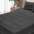 thumbnail image 1 of Mudie Mattress Pads with Checkered Pattern Comfortable and Supportive Bedding Accessory Hypoallergenic for Ultimate Sleep Experience，Gray，King, 1 of 6