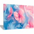 thumbnail image 1 of Mudket Canvas Wall Art Framed Ready to Hang, Pink Blue Ink Orchid Flower Canvas Print, Vibrant Floral Wall Decor Artwork for Bedroom Kitchen Office, Bloom Abstract Pictures - 12"L x 8"W, 1 of 10