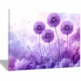 thumbnail image 1 of Mudket Framed Canvas Wall Art Purple Dandelion Lavender Mist Background Floral Prints Wall Decor Minimalist Canvas Print Ready to Hang for Living Room Bedroom Office Decor - 12"L x 8"W, 1 of 10