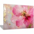 thumbnail image 1 of Mudket Framed Canvas Wall Art Ready to Hang, Pink Flower Gold Print, Modern Floral Wall Decor Canvas Artwork for Living Room Bedroom Office, Flower Pictures - 12"L x 8"W, 1 of 10