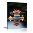 thumbnail image 1 of Mudket Framed Canvas Wall Art, White Orchid Candles Zen Stones Wall Decor, Elegant Calming Spa Floral Waterproof Art Prints for Bathroom Bedroom Living Room Home Decor - 12"L x 8"W, 1 of 9
