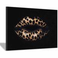 thumbnail image 1 of Mudket Framed Leopard Print Lips Canvas Wall Art, Trendy Leopard Print Wall Decor, Bold Fashion Animal Wall Art Ready to Hang - 12"L x 8"W, 1 of 10