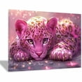 thumbnail image 1 of Mudket Framed Pink Leopard Cub Canvas Wall Art, Cute Trendy Pink Leopard Wall Art for Girls Bedroom, Animal Print Room Decor, Ready to Hang - 12"L x 8"W, 1 of 10