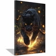 thumbnail image 1 of Mudket Framed Ready to Hang Panther Leopard Canvas Wall Art, Gold Cheetah Animal Print Wall Decor, Poster, Bedroom Office Decor Modern Home Decor - 40"L x 28"W, 1 of 10