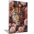 thumbnail image 1 of Mudket Framed Ready to Hang Pink Leopard Canvas Wall Art, Rose Floral Cheetah Print Room Decor, Animal Wall Art for Bedroom Living Room Bathroom Home Decor Romantic House Decor - 36"L x 24"W, 1 of 10