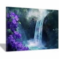 thumbnail image 1 of Mudket Framed Scenic Canvas Wall Art Green Forest Waterfall Purple Flower Wall Decor Nature Botanical Canvas Print Ready to Hang for Living Room Bedroom Office Wall Art - 12"L x 8"W, 1 of 10