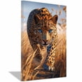 thumbnail image 1 of Mudket Framed Wild Leopard Canvas Wall Art, Leopard with Blue Eyes in Grass Print, Trendy Animal Wall Decor for Living Room Office - 12"L x 8"W, 1 of 10
