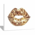 thumbnail image 1 of Mudket Gold Lips Canvas Wall Art, Framed Glam Wall Decor for Bedroom Bathroom, Trendy Fashion Wall Art for Women, Ready to Hang - 12"L x 8"W, 1 of 9