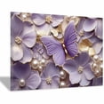 thumbnail image 1 of Mudket Lavender Flowers and Butterflies Canvas Wall Art, Framed Print, Ready to Hang Wall Decor for Living Room Bedroom, Style Artwork - 12"L x 8"W, 1 of 10