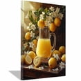 thumbnail image 1 of Mudket Lemon and White Flower Canvas Wall Art, Rustic Kitchen Floral Wall Decor, Fruit and Flower Pictures for Dining Room, Framed Ready to Hang - 12"L x 8"W, 1 of 10