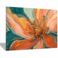 thumbnail image 1 of Mudket Orange and blue Flower with Gold Canvas Wall Art, Framed Floral Print, Ready to Hang Wall Decor for Bedroom Living Room, Abstract Artwork - 12"L x 8"W, 1 of 10