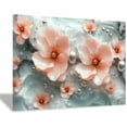 thumbnail image 1 of Mudket Peach Blossom Flower with Gold Trim Canvas Wall Art, Modern Floral Wall Decor, Framed Ready to Hang Artwork for Living Room Bedroom Office Luxury Decor - 12"L x 8"W, 1 of 10