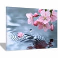 thumbnail image 1 of Mudket Water Droplet on Cherry Blossom Canvas Wall Art, Framed Floral Print, Ready to Hang Wall Decor for Bathroom Living Room Office, Serene Nature Artwork - 12"L x 8"W, 1 of 10
