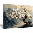 thumbnail image 1 of Mudket White Plum Blossom with Gold Branch & Mountain Canvas Wall Art, Vintage Floral Wall Decor, Framed Ready to Hang Artwork for Living Room Bedroom Office - 12"L x 8"W, 1 of 10